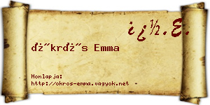 Ökrös Emma névjegykártya